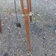 Wood and chrome tripod lamp