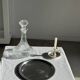 Vintage circular plate with pearl stripe D27