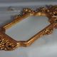 Old Italian mirror carved wood gilded with gold leaf 64x37 cm SB