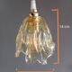 Pair of draped blown glass hanging lamps, ocher twisted wire