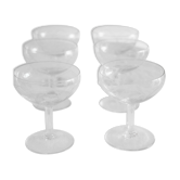 6 mouth-blown champagne glasses 50s