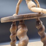 Tripod stool twisted feet