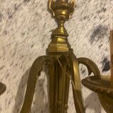 Pair of gilt and chiselled bronze wall lights with 3 lights - Louis XVI style