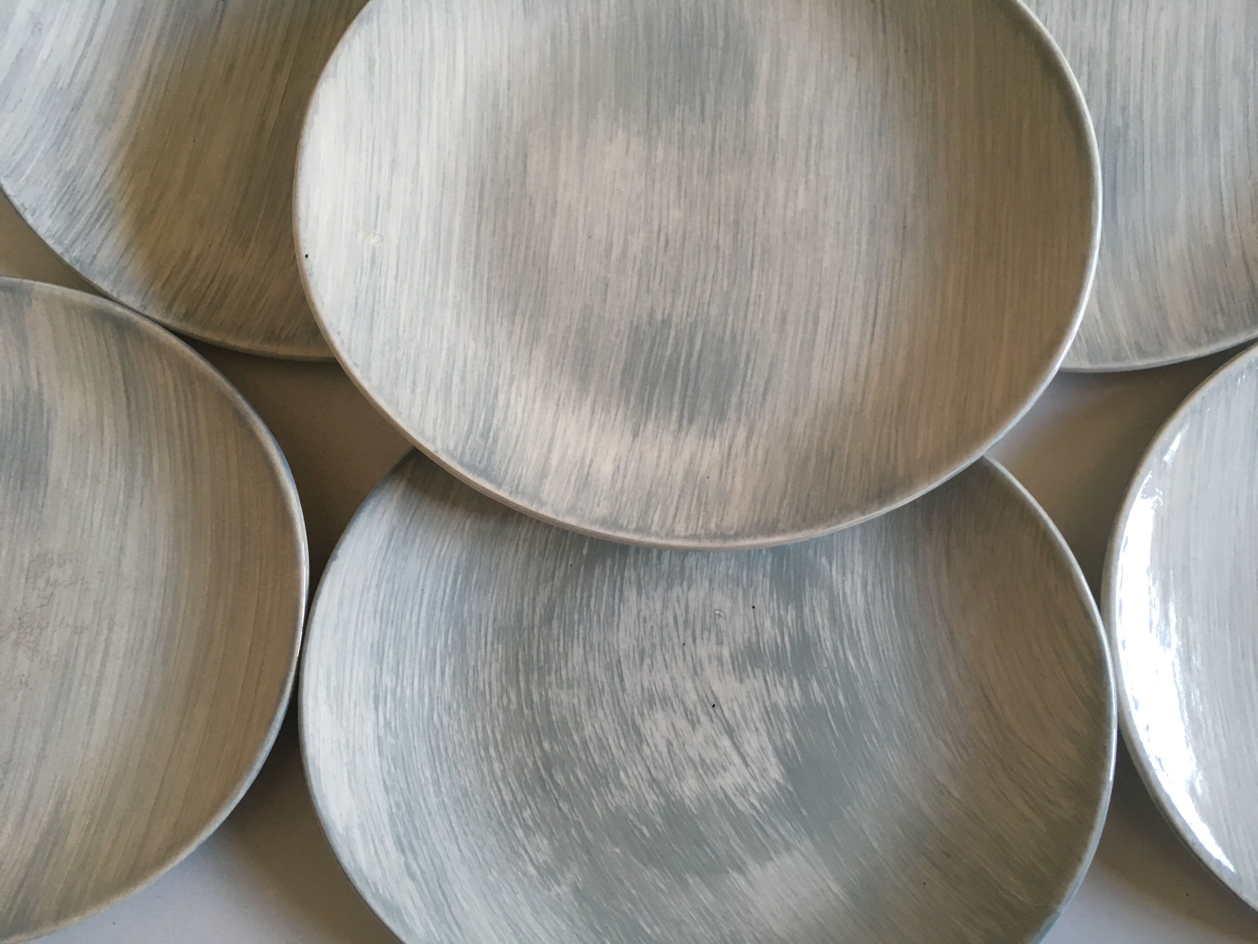 set of 11 Salins Faience Caribbean plates, 60s