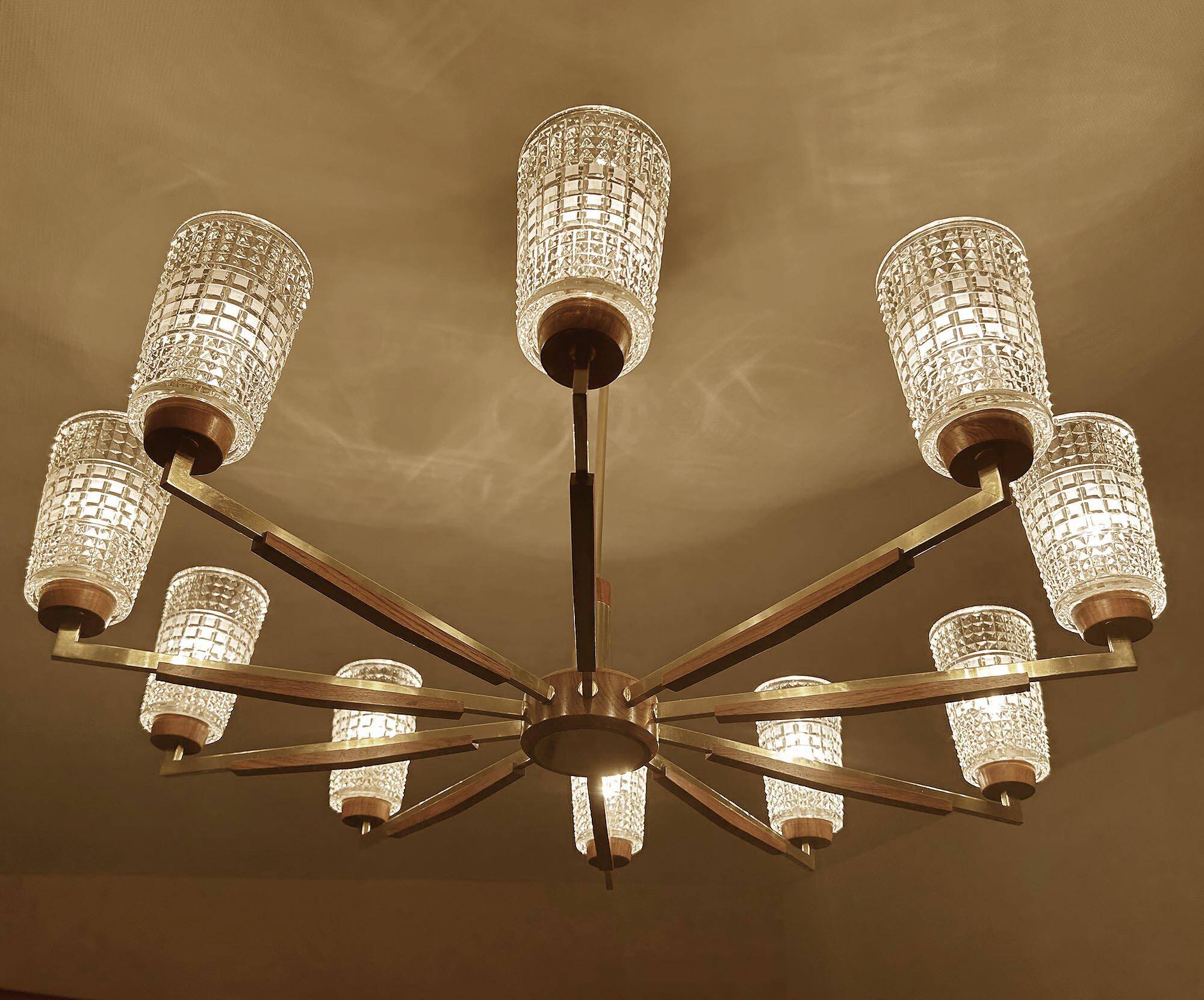 Large Vintage Scandinavian Pendant Light 60s