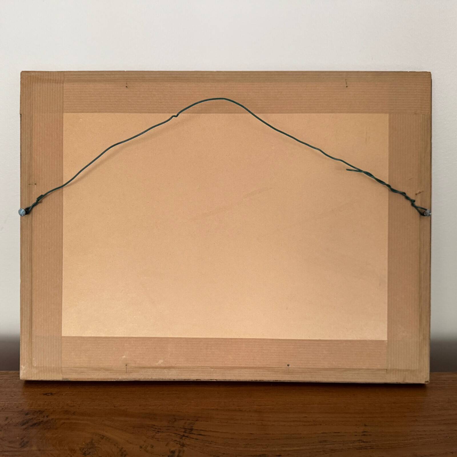 Watercolor on paper boat anchored near a bridge 19th century gilded frame