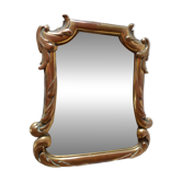Pozzi paris - petit miroir ancien bronze xixe style rocaille