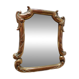 Pozzi paris - small old bronze mirror 19th century rococo style