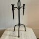 Brutalist candlestick in struck steel 1980