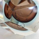 Sommerso faceted ashtray and pocket tray, made of Murano glass.