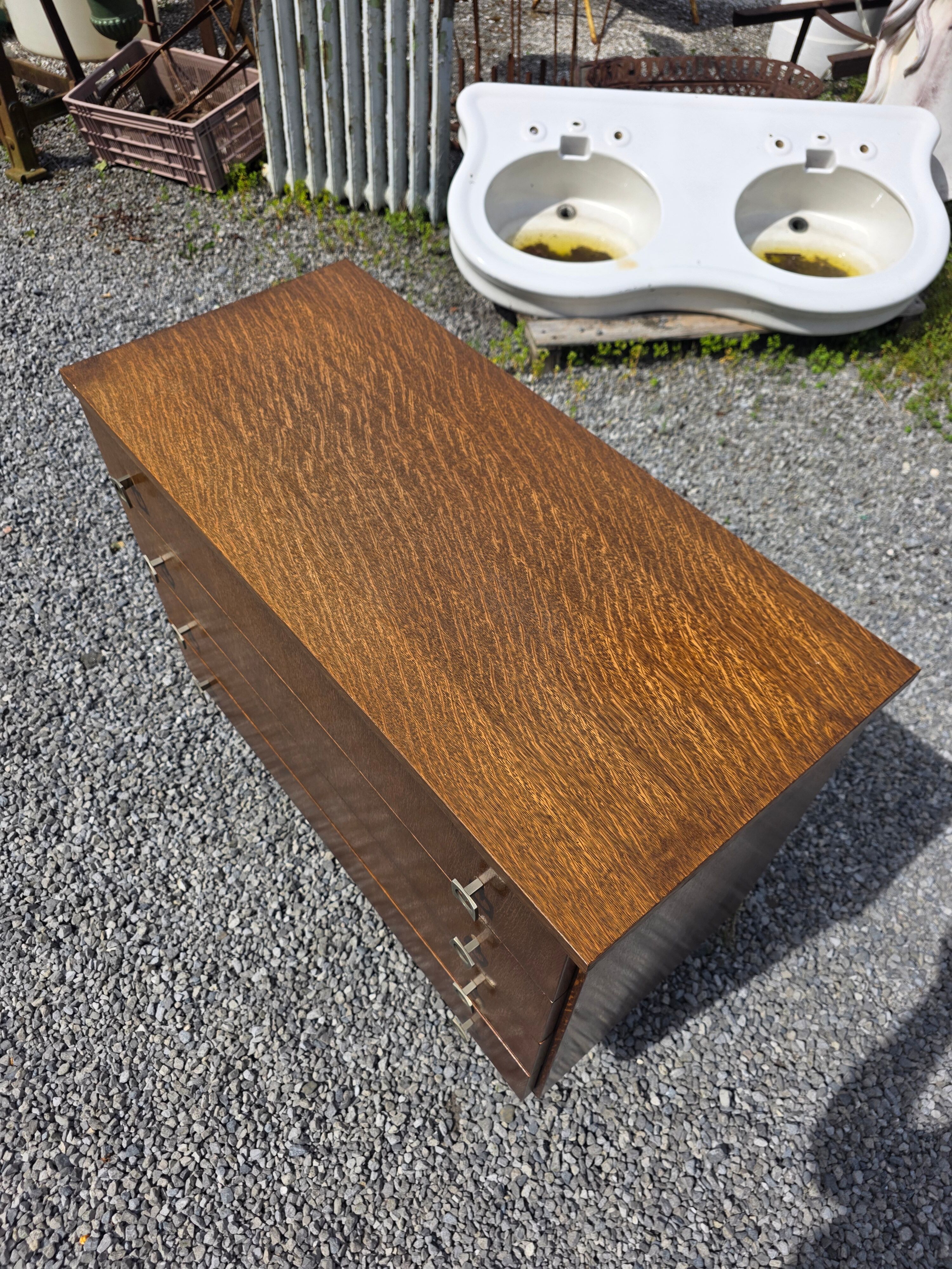Vintage oak commode from the 1960s.