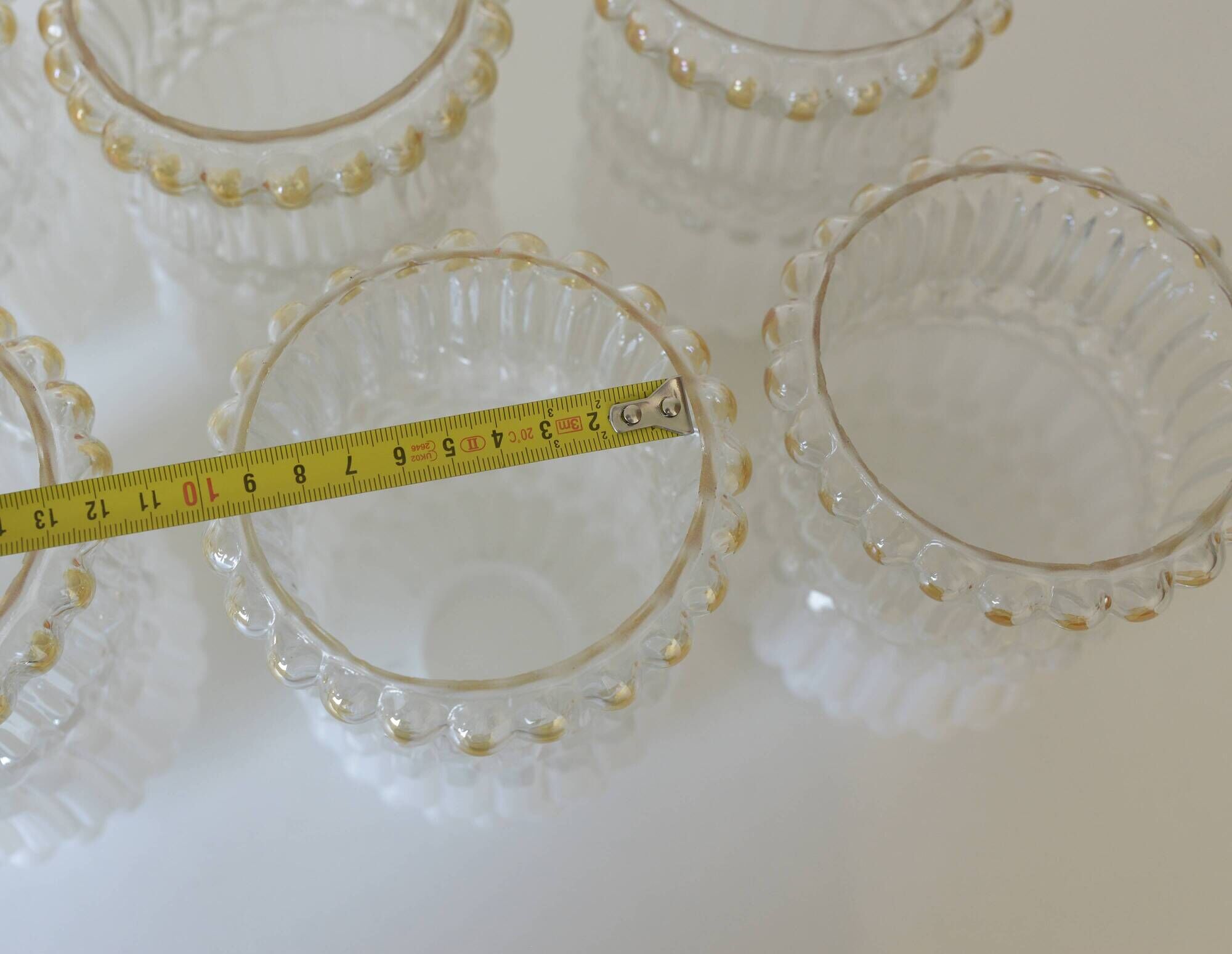 Set of 6 Vintage Replacement Glass Shades / DIY Hanging Lamp / Bedside Ligh