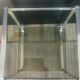 Space Age side table in aluminium and smoked glass