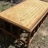 Vintage rattan coffee table
