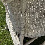 White rattan sofa