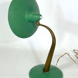 Mid-cenrury Italian Modern brass and green lacquer table lamp from 50s
