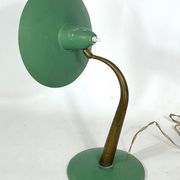 Mid-cenrury Italian Modern brass and green lacquer table lamp from 50s