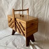 Worker - sewing box on vintage wooden legs - 3 floors
