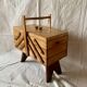 Worker - sewing box on vintage wooden legs - 3 floors