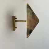 Vintage adjustable wall lamp, solid brass, France 1970