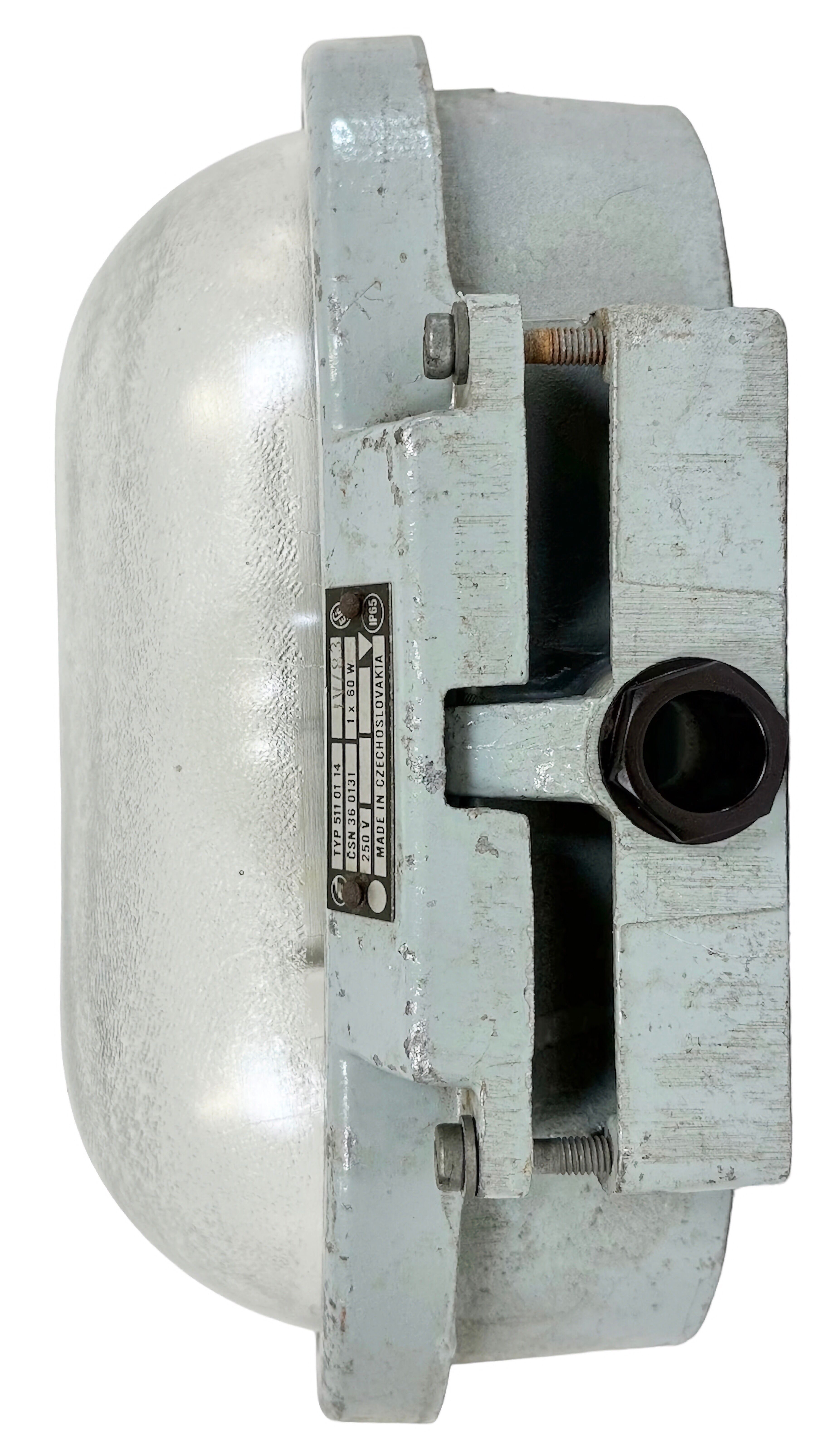 Industrial Cast Aluminium Wall Light with Frosted Glass from Elektrosvit, 1970s