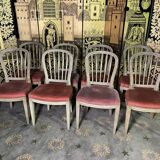 Suite of 8 chairs bars style Louis XVI 1950