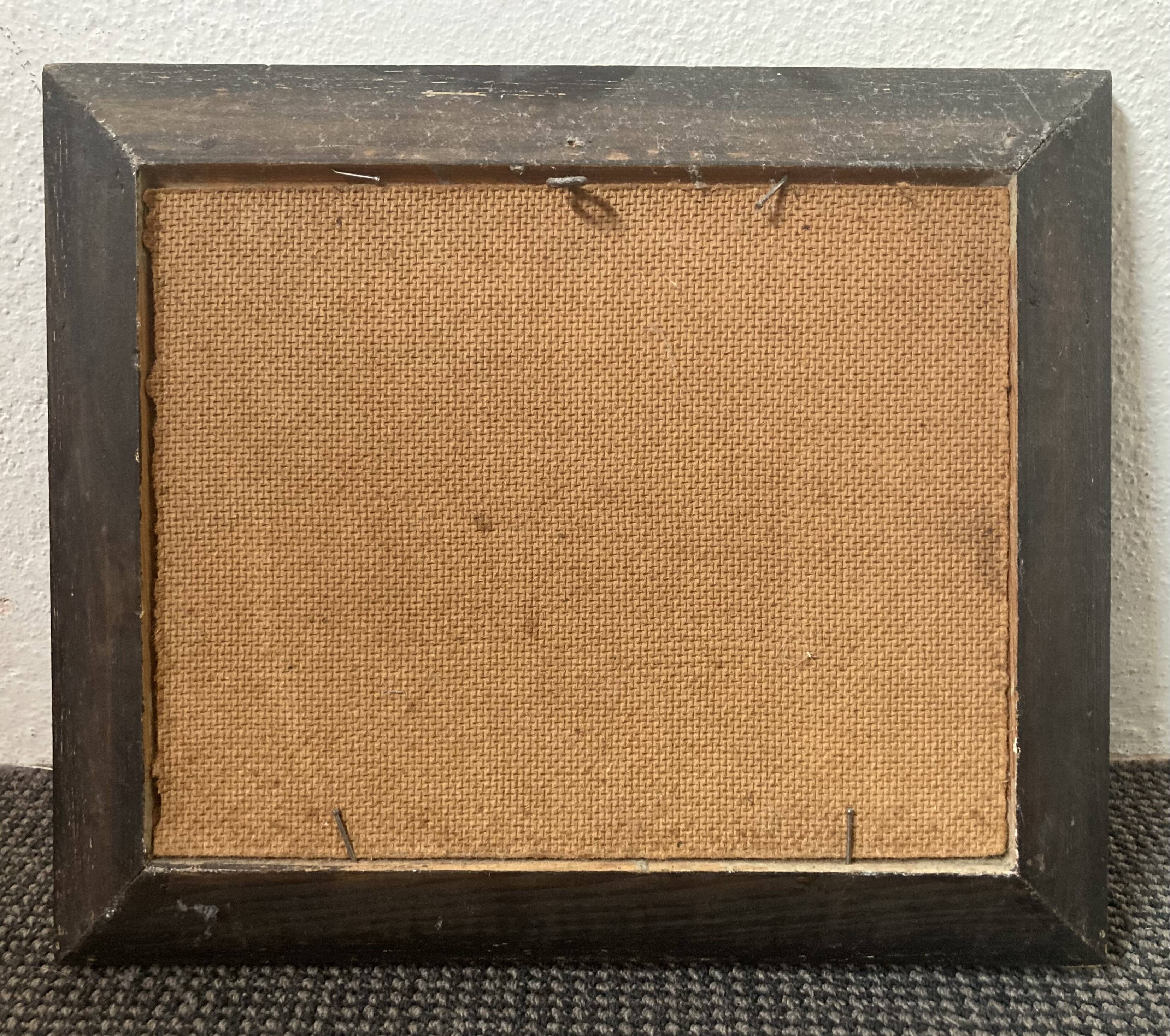 Southern landscape at the bastide painted in oil on hardboard. Signed Rouvier?