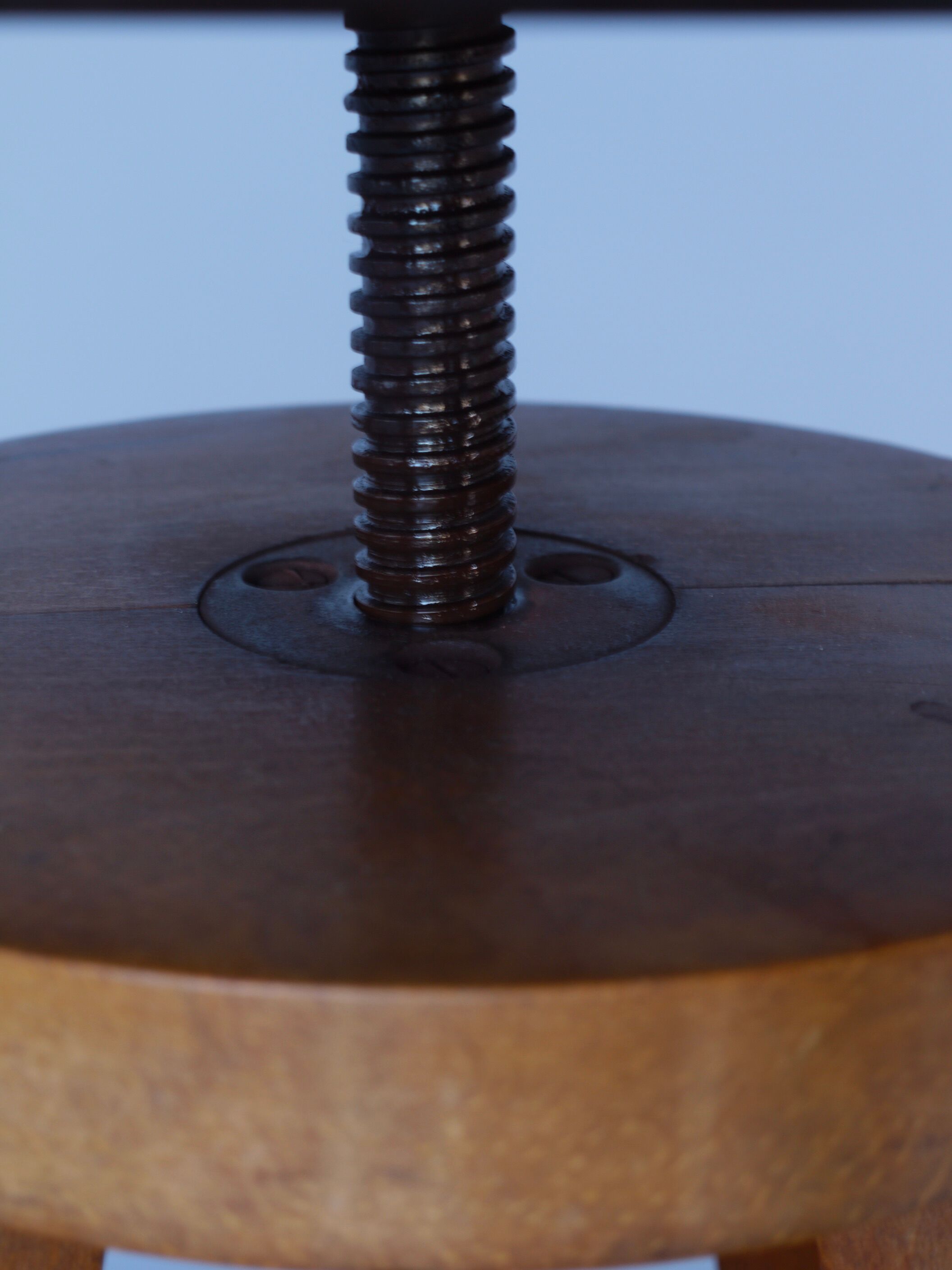 Industrial adjustable piano stool. 1930s
