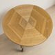 Vintage round wooden coffee table with lower shelf, 20th century