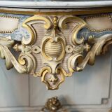 Louis XV style console in polychrome wood, circa 1880