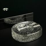 Vintage frosted glass ashtray by Kosta Boda, Sweden, 1970s.