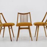 1960s Antonin Suman Oak Chair, Set of Three