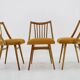 1960s Antonin Suman Oak Chair, Set of Three