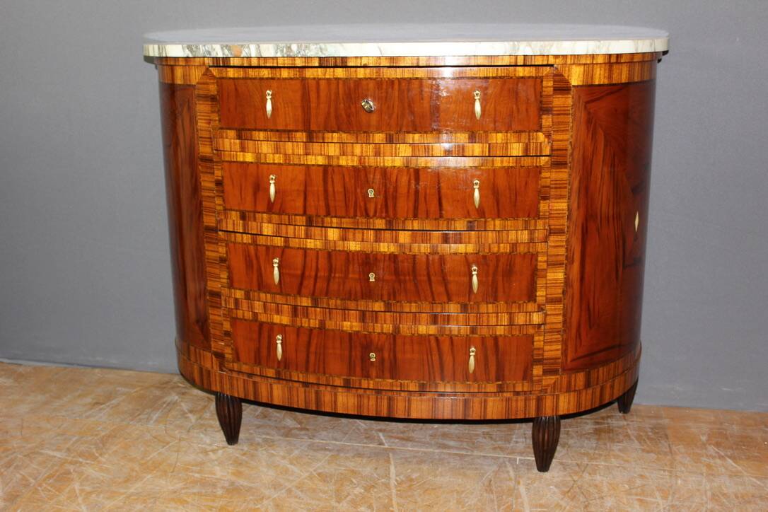 Art Deco half-moon chest of drawers circa 1925
