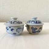 Two fine earthenware cream pots, Japanese service, Creil and Montereau, 19th century