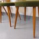 Suite de 4 chaises Mondor vintage de marque Baumann en bois tissu bouclette