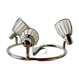 Vintage ceiling light with three adjustable spots in chrome metal