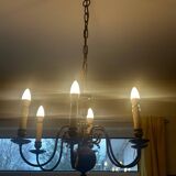 Brass Mid-Century Chandelier - 6 light branches