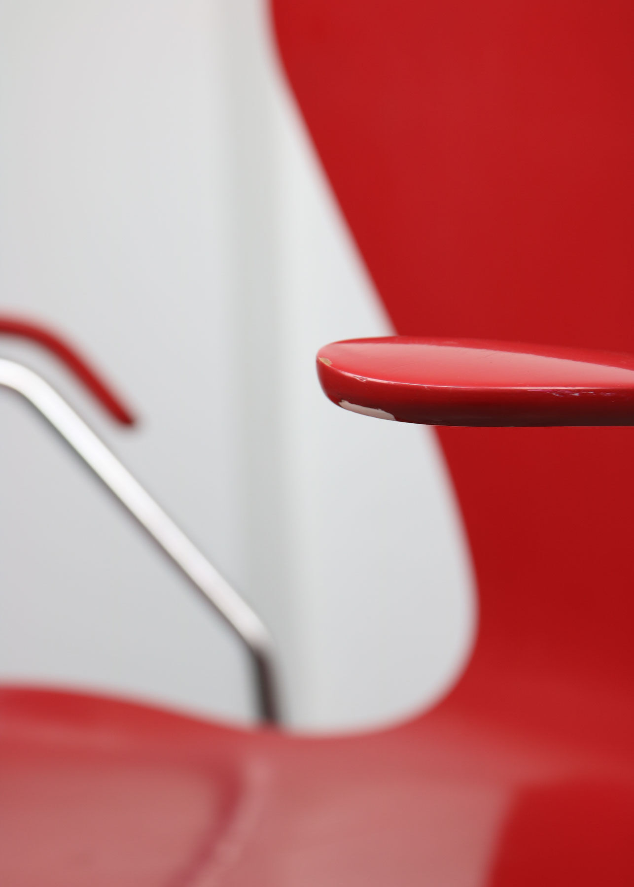 Chaise modèle 3217 Red Swivel par Arne Jacobsen pour Fritz Hansen