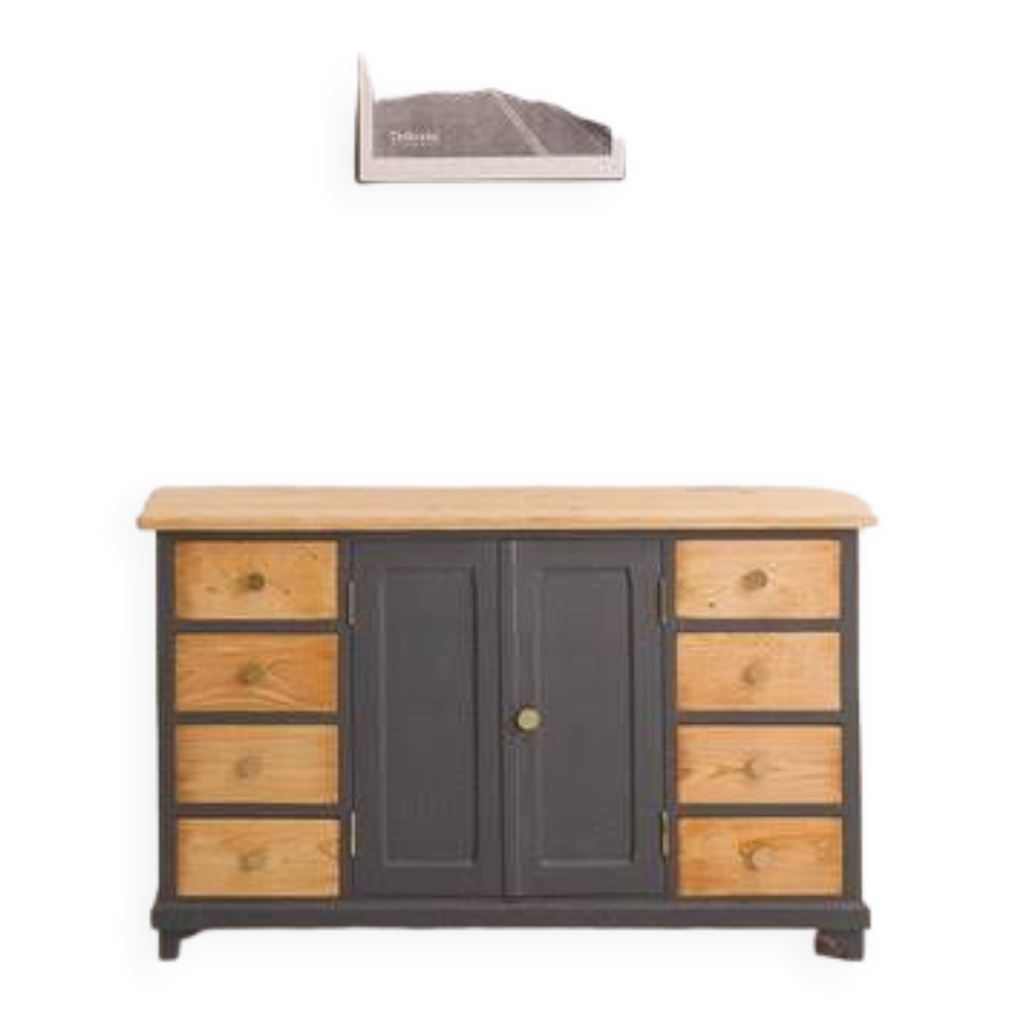 Side chest of drawers with drawers and hinged doors, fully restored
