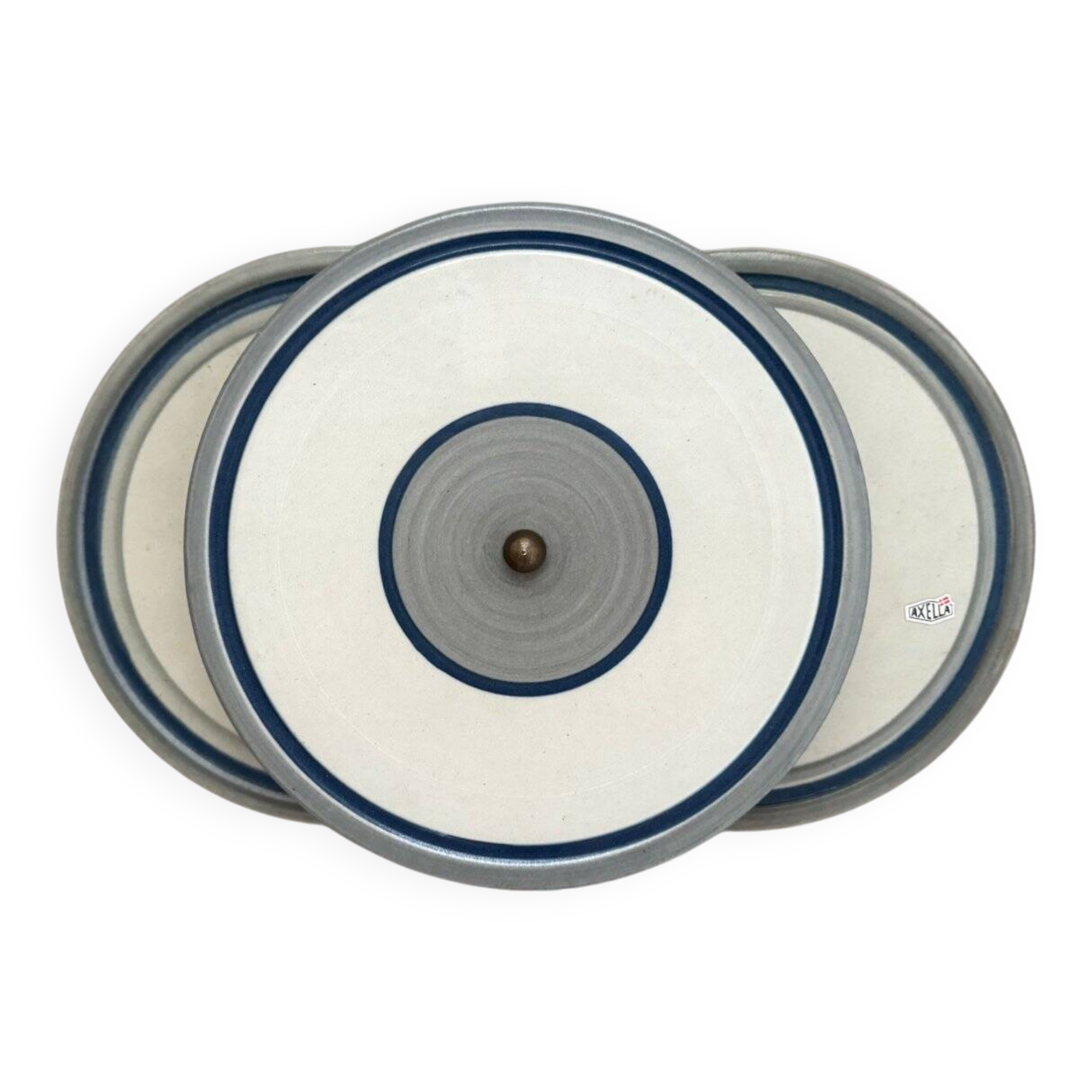 Large triple stoneware wall sconce from Axella, Denmark, 1980s