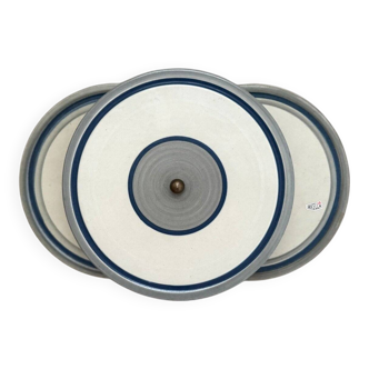 Large triple stoneware wall sconce from Axella, Denmark, 1980s