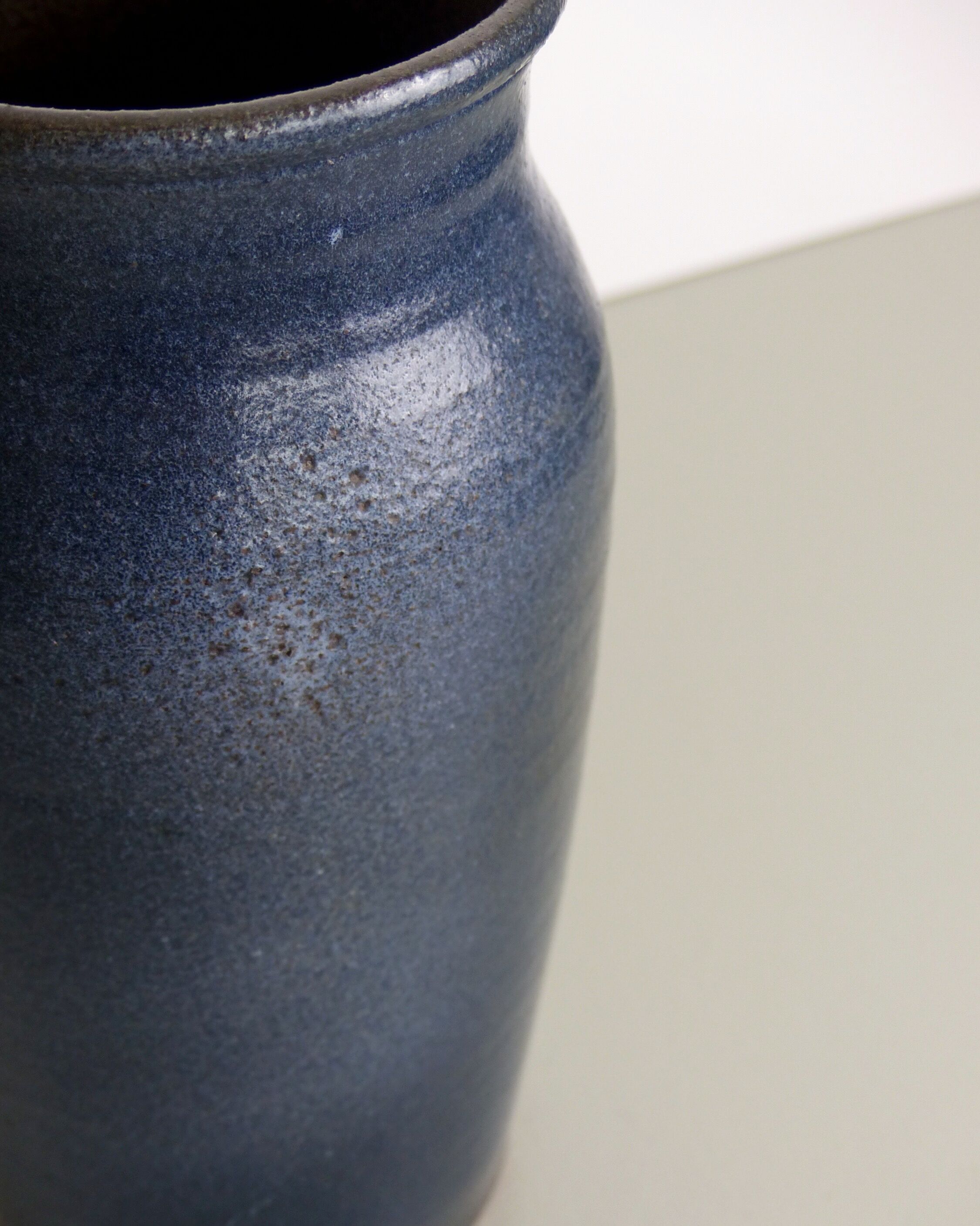 Blue ceramic vase signed