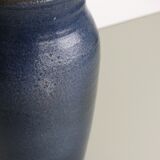 Blue ceramic vase signed