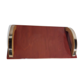 Plateau en verre et anse en bois