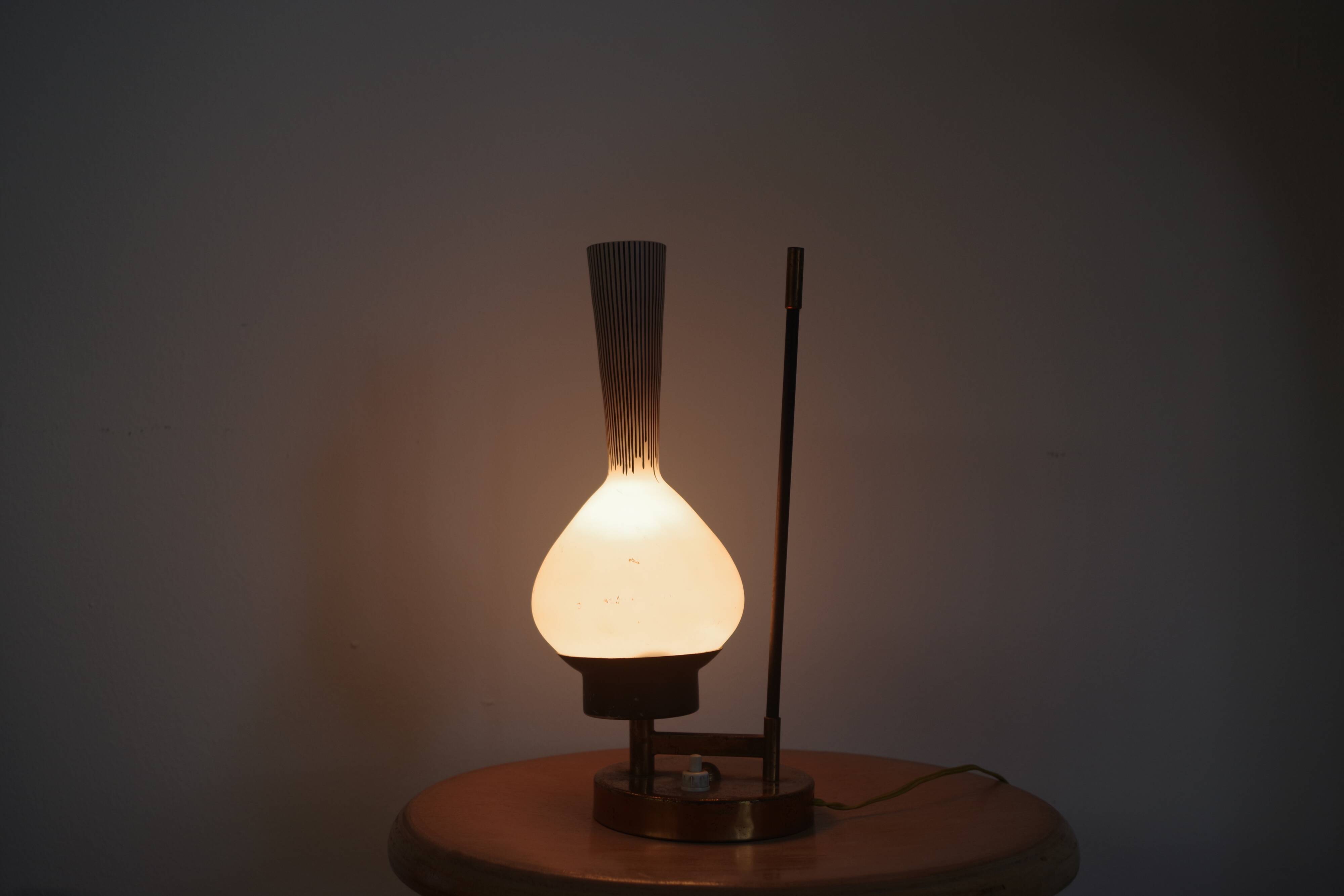 Glass desk lamps, 1950s, set of 2