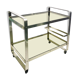 Av Handwerk Space Age Drinks Bar Cart Trolley Chrome Midcentury Modern Smoked Glass
