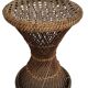 Old Diabolo Stool In Woven Rattan Year 60-70 Vintage Decoration