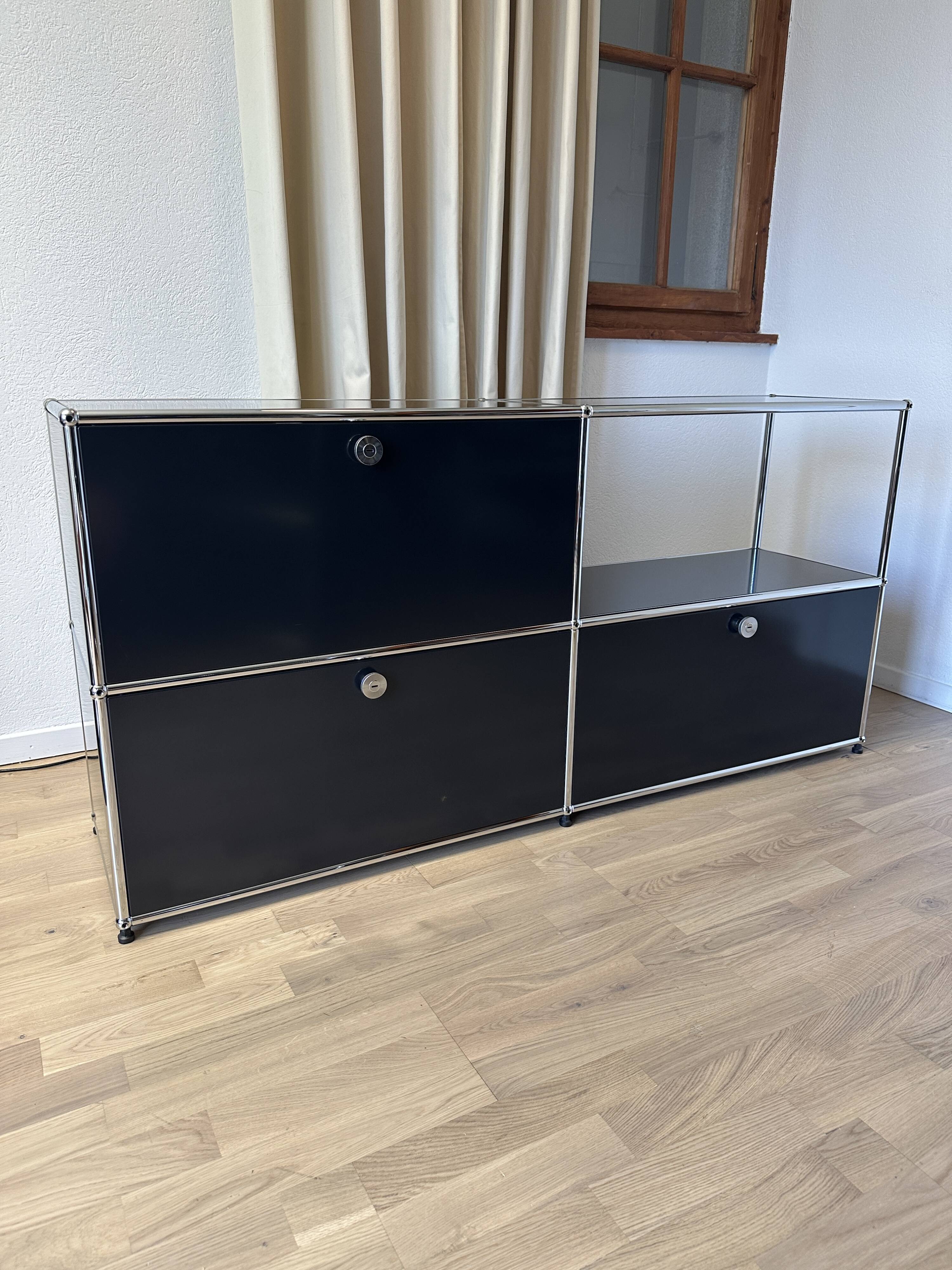 USM Haller chest of drawers in Graphite Black