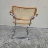 Breuer style armchair in original vintage canework